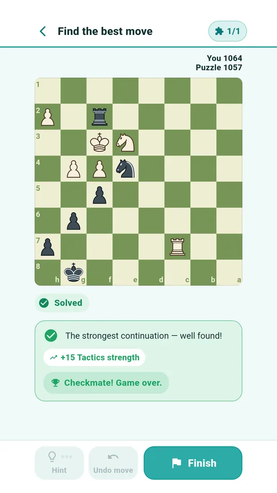 A solved puzzle with its explanation
